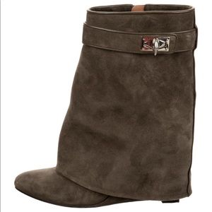 Givenchy Shark Lock Suede Boots, Size 8